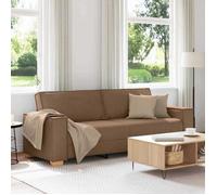 Marron Sofa 3 places - KEETHE - Sofa adulte/enfant - avec coussin Marron 220x78x84 cm tissu LL1009