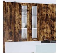 Marron Vitrine suspendue avec étagère Riga Chêne fumé 60x31x100 cm[344957]