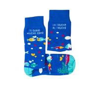 MARRON Y Chaussettes « Te quiero como la truite à la truite » - Fabriquées en Espagne - Parfaites pour les cadeaux - Amusantes - 80 % coton - Unisexe - Taille de chaussette (41-45), bleu, 41-45