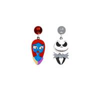 MARRON Y Noir Boucles d'oreilles originales pour femme asymétriques Jack et Sally, boucles d'oreilles pendantes en méthacrylate légères, bijoux gothiques artisanaux fabriqués en Espagne, cadeau