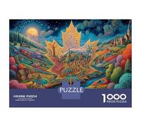 Marronnier d'hiver 1000 Pièce Village, Nuit, Vivants Papier Écologique Puzzle Premium pour Adultes Décompression du Jeu Éducatif Décoration Murale Cadeaux Le 38x26cm/1000pcs