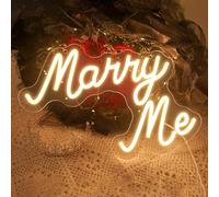 Marry Me - Panneau Néon USB pour Cérémonie de Proposition, Fête de Mariage, Décoration Murale de Chambre, Néon pour Cadeaux de Couple, Saint-Valentin