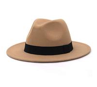 MarryMe Chapeau Fedora Homme Chapeau Trilby Feutre Femme Panama Chapeau Large Bord Unisexe Classique Jazz Hiver Chaud