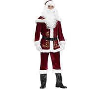 MARRYME Déguisement de Père Noël Homme Adulte 9 pièces Costume Déguisement Complet Noël Rouge Cosplay Fête (Rouge, XXL)