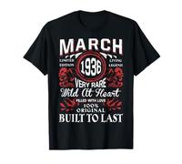 Mars 1936 Anniversaire Vintage Étiquette Décorations Rétro Bday T-Shirt
