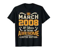 Mars 2008 Vintage 18 Years Awesome 18th Birthday Mar T-Shirt