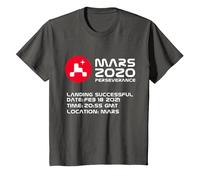 Mars 2020 Perseverance Rover NASA Mission Logo JPL Kids Garçons T-Shirt, Enfant, Asphalte, 12 Ans
