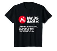Mars 2020 Perseverance Rover NASA Mission Logo JPL Kids Garçons T-Shirt, Enfant, Noir, 12 Ans