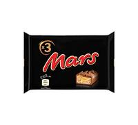 MARS Barres chocolat au lait nougat caramel 3x45g 135g | Barres chocolatées Mars au nougat tendre et caramel, le snack idéal pour les pauses gourmandes au bureau et à la maison
