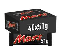 MARS - Barres Chocolat au Lait, Nougat & Caramel - Grand format - 40 barres chocolatées individuelles de 51g