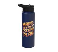 Mars est mon plan d'évasion Funny Mars Planet Stainless Steel Insulated Water Bottle