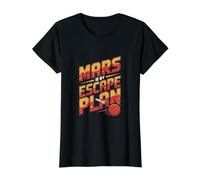 Mars est Mon Plan d'évasion Funny Mars T-Shirt Graphique avec Valeur, Femme, Noir, M