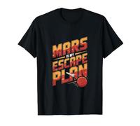 Mars est Mon Plan d'évasion Funny Mars T-Shirt Graphique avec Valeur, Homme, Noir, S