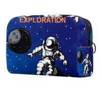 Mars Exploration Astronaute Planet Trousse à cosmétiques pour femme, trousse de toilette de voyage, grande pochette de maquillage pratique avec fermeture éclair, multicolore,