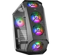 Mars Gaming Boîtier PC Moyen Tour ATX MC51 - Double verre trempé, 5 ventilateurs RGB 12 cm - Noir