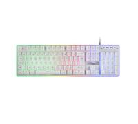 Mars Gaming MK220 Blanc, Langue Française, Clavier Gaming H-Mech, FRGB Rainbow et Halo, Antighosting