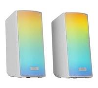 Mars Gaming MSRGB2W, Haut-parleurs Bluetooth 5.3 15W, Processeur Sonore DSP, Éclairage RGB Dynamique, Panneau Avant Mesh Complet, Boîtier de Contrôle, Entrée Jack 3.5mm + USB, Blanc