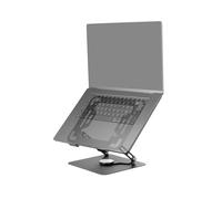 Mars Gaming MA-RSN, Support pour Ordinateurs Portables et Tablettes jusqu'à 17", Réglage en Hauteur + Inclinaison + Rotation 360º, Structure Acier, Patins Antidérapants, Design Pliable Portable, Noir