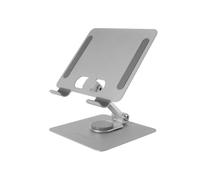 Mars Gaming MA-RST Support Acier Argent pour Mobile/Tablette jusqu'à 13" Rotatif 360° Inclinable 180° Pliable 146x149x42mm