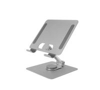 Mars Gaming MA-RST, Support pour Tablette et Convertible 2en1 jusqu'à 13", Pivotant à 360° + Hauteur et Angle Réglable à 180°, Support Tablette Léger en Acier Pliable, Antidérapant, Gris Argenté