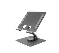 Mars Gaming MA-RST, Support pour Tablette et Convertible 2en1 jusqu'à 13", Pivotant à 360° + Hauteur et Angle Réglable à 180°, Support Tablette Léger en Acier Pliable, Antidérapant, Noir