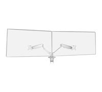 Mars Gaming MARM-PRO2, Support pour Moniteur Double avec Double Ressort à Gaz jusqu'à 27”, Mouvement Articulé 360° et Hauteur Réglable, Compatible avec VESA 75x75 et 100x100, Blanc