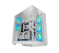 Mars Gaming MC-3GF, Boîtier Gaming ATX, Triple Verre Trempé, 2X Ventilateurs ARGB Arrière 120mm, Montage Vertical des Cartes Graphiques, Tour PC avec Support Watercooling Jusqu’à 360mm, Blanc