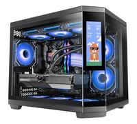 Mars Gaming MC-3TCORELCDM Boîtier Gaming Micro-ATX, Écran IPS de 7,2” Personnalisable, Triple Verre Trempé, Structure Double Chambre Latérale, Support de Refroidissement Liquide jusqu'à 360mm, Noir