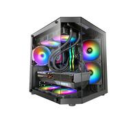 Mars Gaming MC-3TLITE Mini Tower Noir, MicroATX/Mini-ITX, Triple Vitrage Trempé, 1x120mm FRGB, Refroidissement liquide 240mm, USB 3.0