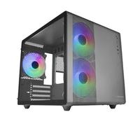 Mars Gaming MC-400, Boîtier Gaming Compact Micro-ATX, Fenêtre Latérale Complète Verre Trempé, 3X Ventilateurs FRGB 120mm, Panneau Latéral Complète Mesh, Noir