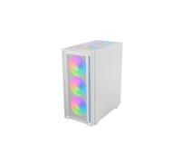 Mars Gaming MC-AIR, Boîtier Gaming ATX, 4X Ventilateurs FRGB Rainbow 120mm, Panneau Avant Mesh, Fenêtre Latérale en Verre Trempé, Semi-Tour PC à Double Chambre, Support Refroidissement Liquide, Blanc