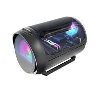 Boîtier Gaming Mars Gaming MC-CYLON MicroATX, Design Cylindrique, Verre trempé, 2 Ventilateurs, Noir