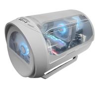 Mars Gaming Boîtier gaming MC-CYLON MicroATX cylindrique, verre trempé, 2 ventilateurs, Blanc