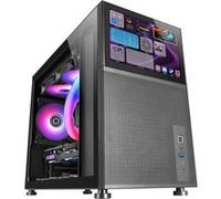 Mars Gaming MC-LCD, Boîtier PC Compact Micro-ATX, Ecran LCD IPS 8", Grille Latérale, Supérieure et Frontale Mesh, Fenêtre Latérale Verre Trempé, Mini Tour Gaming avec Design Panneaux Modulaire, Noir