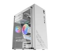 MARS GAMING MC100, Boîtier de Jeu ATX, Ventilateur FRGB 9cm, Ventilation Convect-Cool, Blanc
