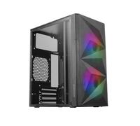 Mars Gaming MC-ME Noir, Boîtier Gaming Compact MicroATX, Fenêtre Latérale en Verre Trempé, Design Frontal Géométrique Total-Mesh,