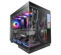 Mars Gaming Boîtier Gaming ATX MC-Mirage – Écran LCD 7,2″ personnalisable, verre trempé, 360mm, Noir