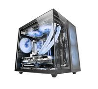 Mars Gaming MC-NOVAM Noir, Boîtier Compact Custom MicroATX, Double Fenêtre Verre Trempé Continu, Châssis Modulaire à Double Chambre, Grille Avant, Support Refroidissement Liquide, Connecteur USB-C