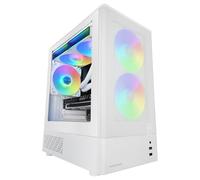 Mars Gaming MC-Onyx, Boîtier Gaming MicroATX, Façade Mesh Métallique, Fenêtre Latérale Verre Trempé, 3X Ventilateurs ARGB FDB, Double Chambre, Refroidissement Liquide jusqu'à 240mm, Blanc