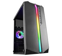 Mars Gaming MC-S1, Boîtier Gaming MicroATX Compact, Panneau Latéral Complet, Bande LED ARGB 12 Modes, Ventilateur Arrière 80mm FRGB, Support Watercooling 120mm, Mini Tour PC USB 3.0, Noir