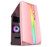 Mars Gaming MC-S1, Boîtier Gaming MicroATX Compact, Panneau Latéral Complet, Bande LED ARGB 12 Modes, Ventilateur Arrière 80mm FRGB, Support Watercooling 120mm, Mini Tour PC USB 3.0, Rose