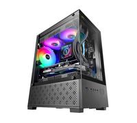 Mars Gaming MC-SE2, Boîtier Gaming MicroATX, Verre Trempé Latéral et Frontal sans Cadre, Ventilateur FRGB 120mm, Structure à Double Chambre, Mini-Tour PC Compacte à Grande Capacité Interne, Noir