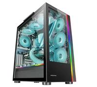 Mars Gaming MC-Ultra Noir, Tour Gaming Custom XXL E-ATX, Double Bande LED ARGB, Double Fenêtre Verre Trempé, Double Structure Caméra Verticale