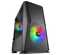 MARSGAMING MCONE, Boîtier de Jeux MicroATX, 2x Ventilateurs 120 mm, RGB+Grid, Noir