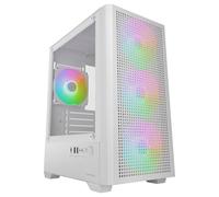Mars Gaming MC-Vector, Boîtier PC Gaming Micro-ATX et Mini-ITX, 4X Ventilateurs ARGB FDB 12cm, Verre Trempé, Façade Mesh, Double Chambre, Support Refroidissement Liquide 120mm, USB-C, Blanc