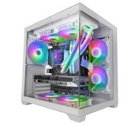 Mars Gaming MC-VIEW2, Boîtier MicroATX, Double Verre Trempé, 1x Ventilateur FRGB 120mm, Refroidissement 240mm, Chambre Double,
