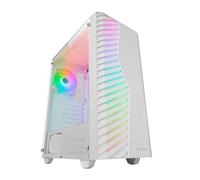 Mars Gaming MC-Volt, Boîtier Gaming ATX, Ventilateur ARGB 120mm, Grille Frontale ARGB, Fenêtre Latérale en Verre Trempé, Gestion de Câblage, Semi-Tour PC avec Support Refroidissement Liquide, Blanc