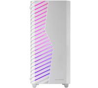 Mars Gaming MC-Volt, Boîtier Gaming ATX, Ventilateur ARGB 120mm, Grille Frontale ARGB, Fenêtre Latérale en Verre Trempé, Gestion de Câblage, Semi-Tour PC avec Support Refroidissement Liquide, Blanc