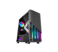 Mars Gaming MC-X2 Tower Noir - Boîtier PC Moyen Tour ATX/microATX/Mini-ITX, 2x120mm FRGB, USB 3.2 Gen 1, Acier, Longueur GPU 317mm, Hauteur Ventirad 158mm