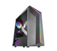 MARS GAMING MC-XO, Boîtier Gaming ATX, Double Verre Trempé Continu 90°, Ventilateur FRGB 12cm, Système Refroidissement SIDECOOL, Semitour PC avec Design Double Chambre, Grande Capacité Interne, Blanc